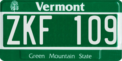 VT license plate ZKF109