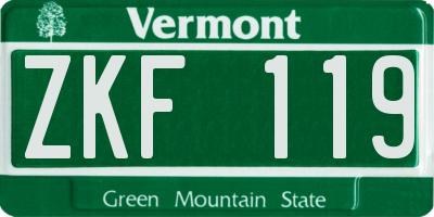 VT license plate ZKF119