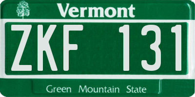 VT license plate ZKF131