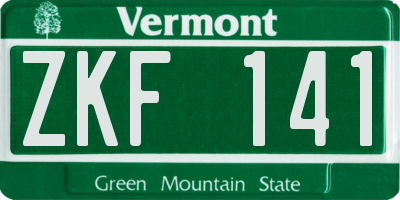 VT license plate ZKF141