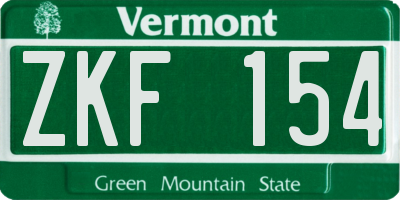 VT license plate ZKF154