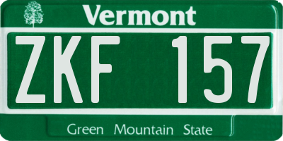 VT license plate ZKF157