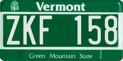 VT license plate ZKF158