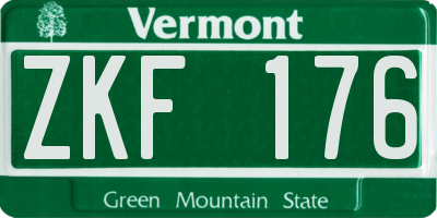 VT license plate ZKF176