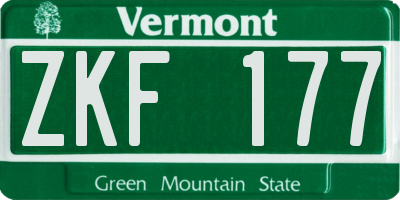 VT license plate ZKF177