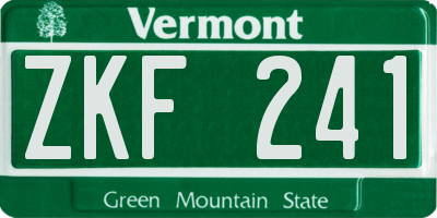 VT license plate ZKF241