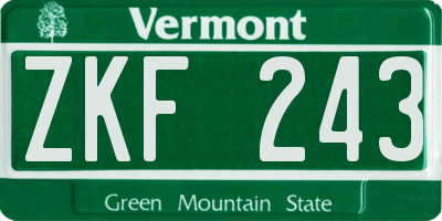 VT license plate ZKF243