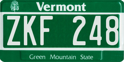 VT license plate ZKF248