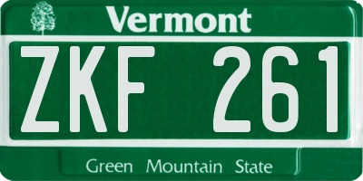 VT license plate ZKF261
