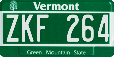 VT license plate ZKF264