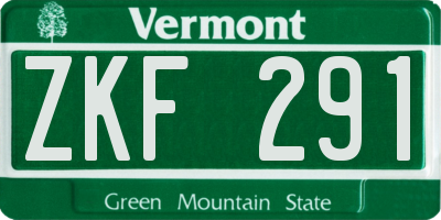 VT license plate ZKF291
