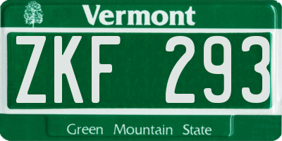 VT license plate ZKF293