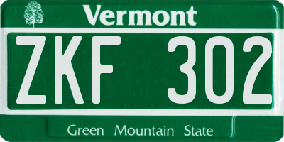 VT license plate ZKF302