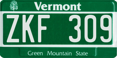VT license plate ZKF309