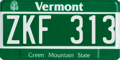 VT license plate ZKF313