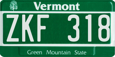 VT license plate ZKF318