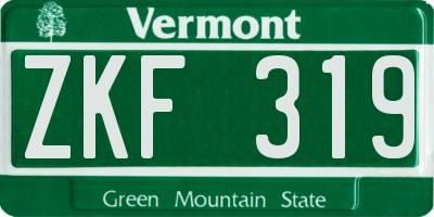 VT license plate ZKF319