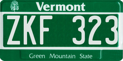 VT license plate ZKF323