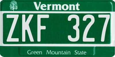 VT license plate ZKF327