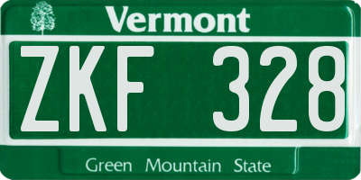 VT license plate ZKF328