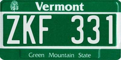 VT license plate ZKF331