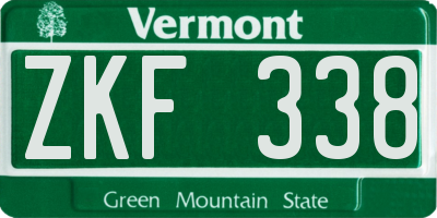 VT license plate ZKF338