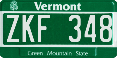 VT license plate ZKF348