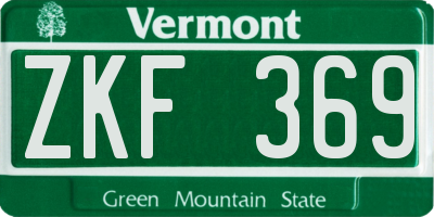 VT license plate ZKF369