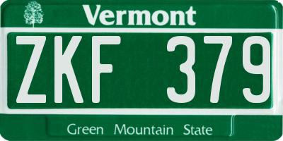 VT license plate ZKF379
