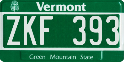VT license plate ZKF393