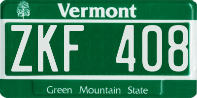 VT license plate ZKF408