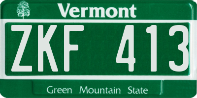 VT license plate ZKF413