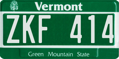 VT license plate ZKF414