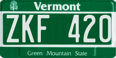 VT license plate ZKF420