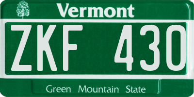 VT license plate ZKF430