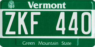VT license plate ZKF440