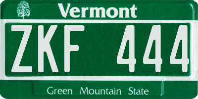 VT license plate ZKF444