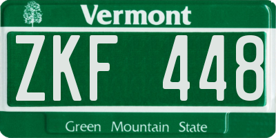 VT license plate ZKF448