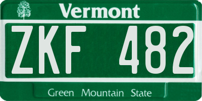 VT license plate ZKF482