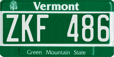 VT license plate ZKF486