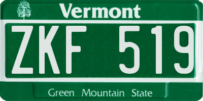 VT license plate ZKF519