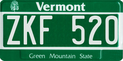 VT license plate ZKF520