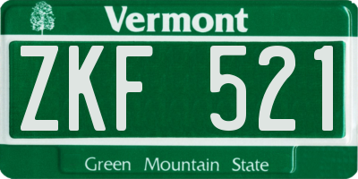 VT license plate ZKF521