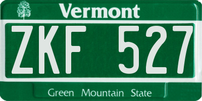 VT license plate ZKF527