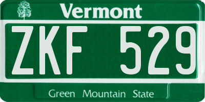 VT license plate ZKF529