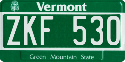 VT license plate ZKF530