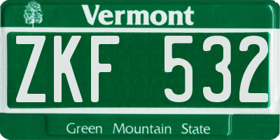 VT license plate ZKF532