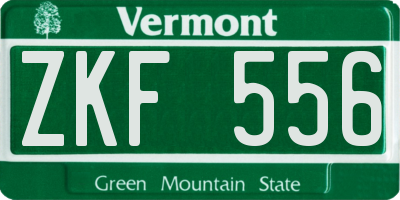 VT license plate ZKF556