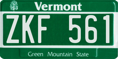 VT license plate ZKF561