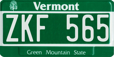 VT license plate ZKF565